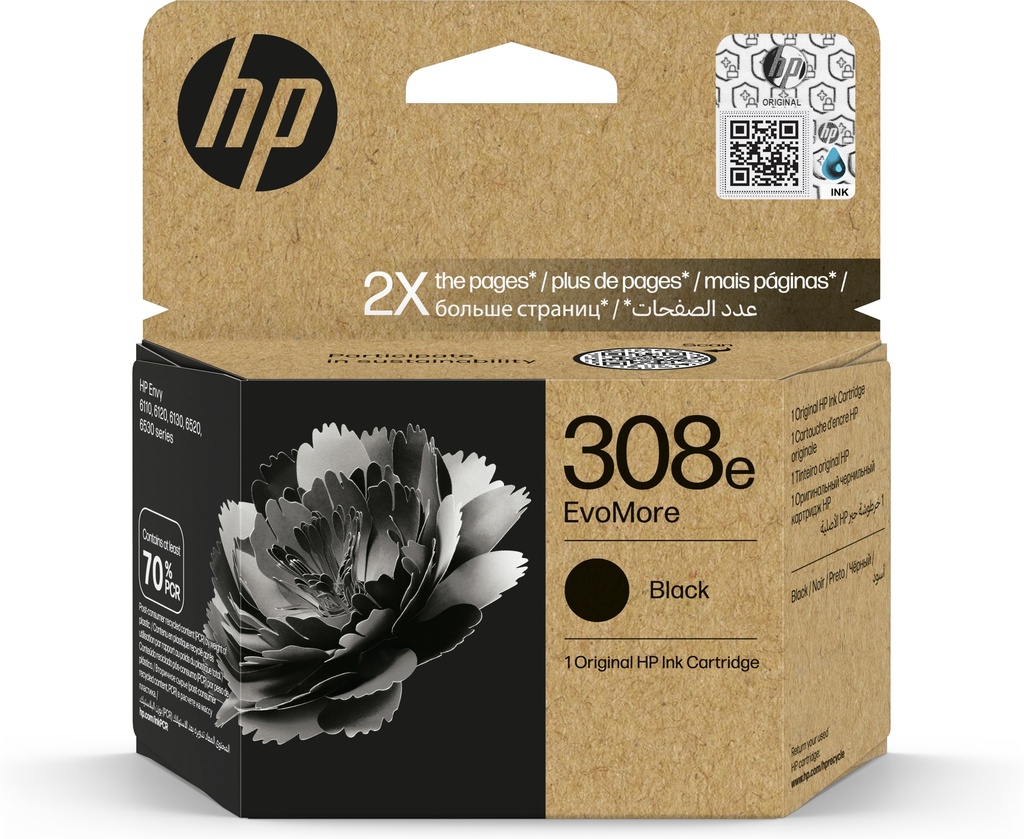 [170025441809] HP 308e EvoMore originele zwarte inktcartridge