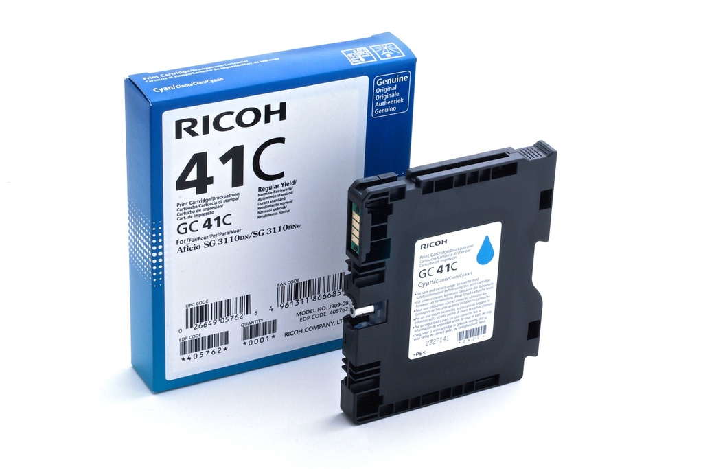 Ricoh 405762 inktcartridge 1 stuk(s) Origineel Normaal rendement Cyaan