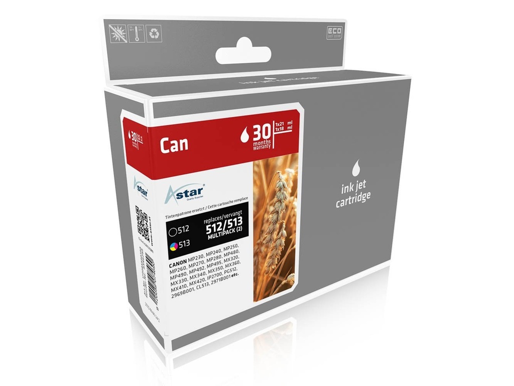 Astar AS46240 inktcartridge Zwart, Cyaan, Magenta, Geel
