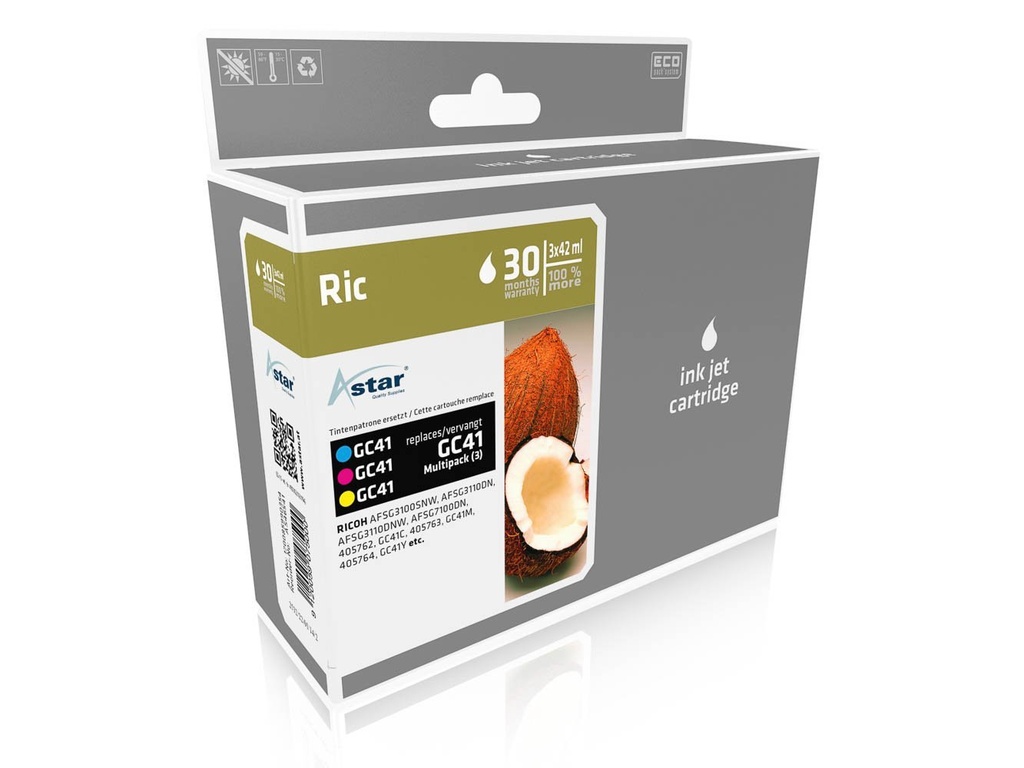 Astar AS46541 inktcartridge Hoog (XL) rendement Cyaan, Magenta, Geel