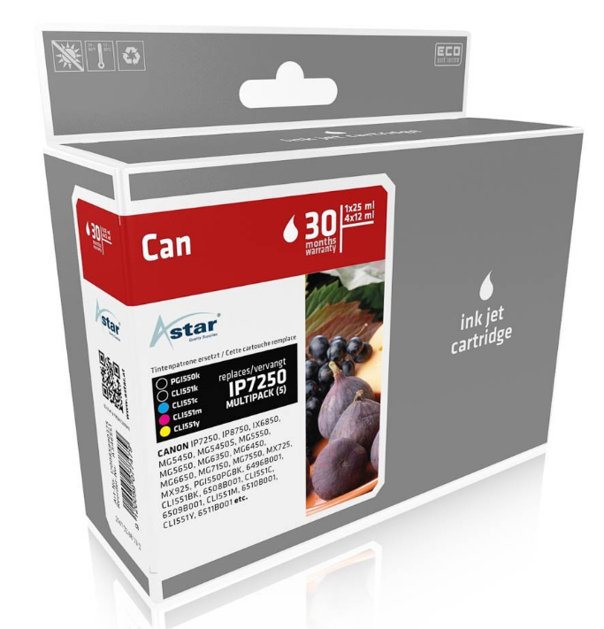 Astar AS46551 inktcartridge Zwart, Cyaan, Magenta, Geel