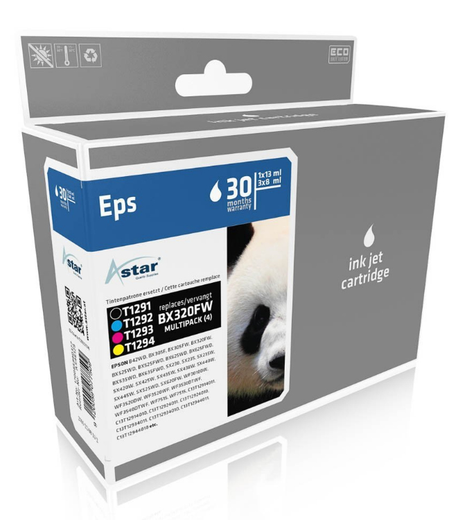 [170085990377] Astar AS46129 inktcartridge Zwart, Cyaan, Magenta, Geel