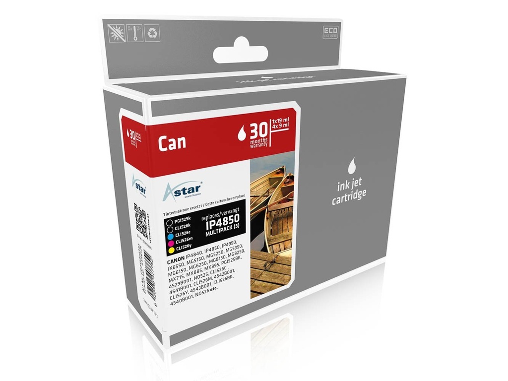 Astar AS46526 inktcartridge Zwart, Cyaan, Magenta, Geel