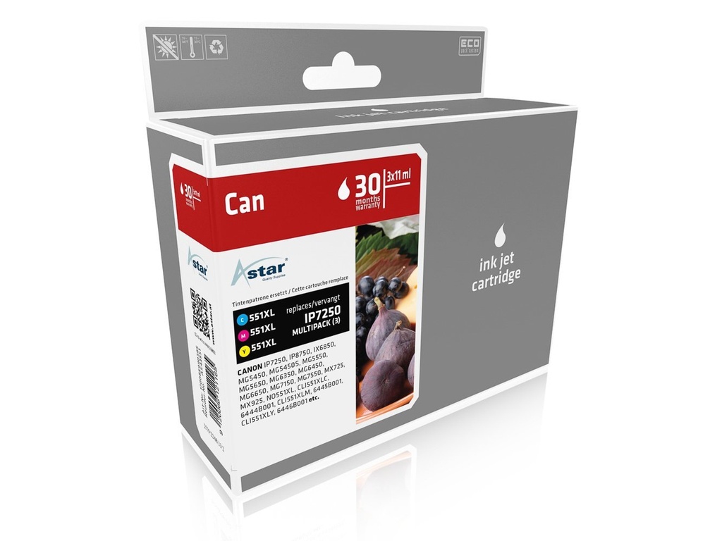 [170085990395] Astar AS43551 inktcartridge Cyaan, Magenta, Geel