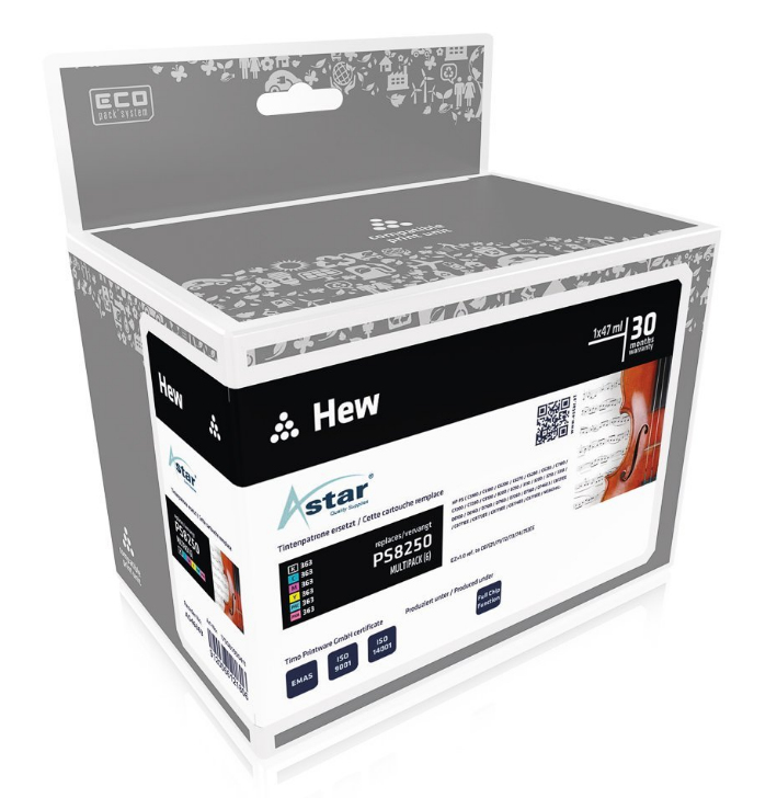 [170085990411] Astar AS46363 inktcartridge Zwart, Cyaan, Magenta, Geel