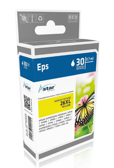 [170085990418] Astar AS15263 inktcartridge Geel
