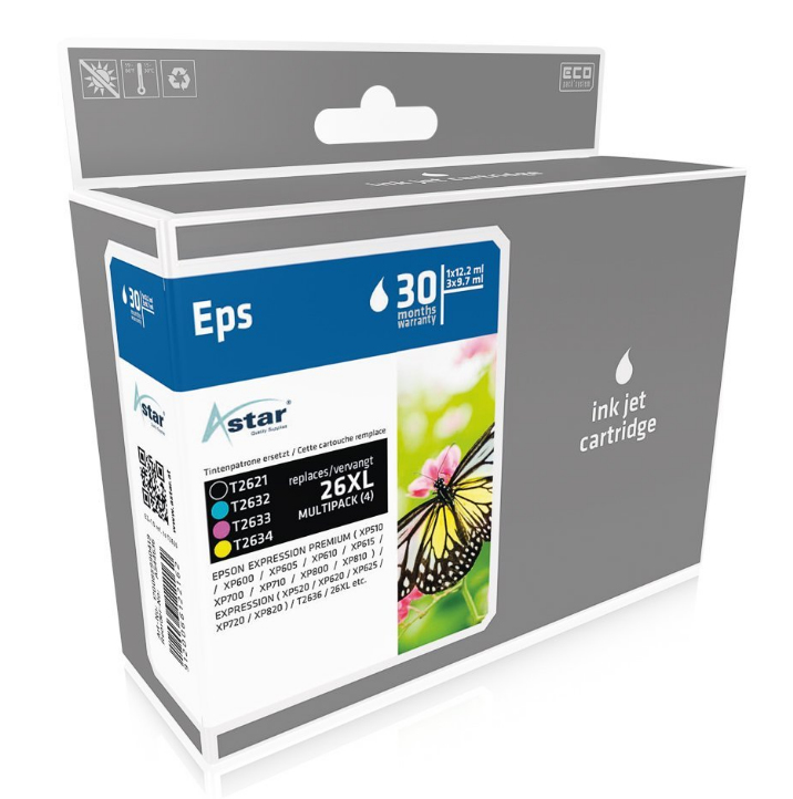 [170085990419] Astar AS44636 inktcartridge Zwart, Cyaan, Magenta, Geel
