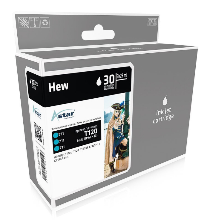 Astar AS46134 inktcartridge Cyaan