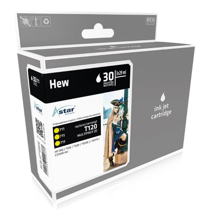 [170085990447] Astar AS46136 inktcartridge Geel
