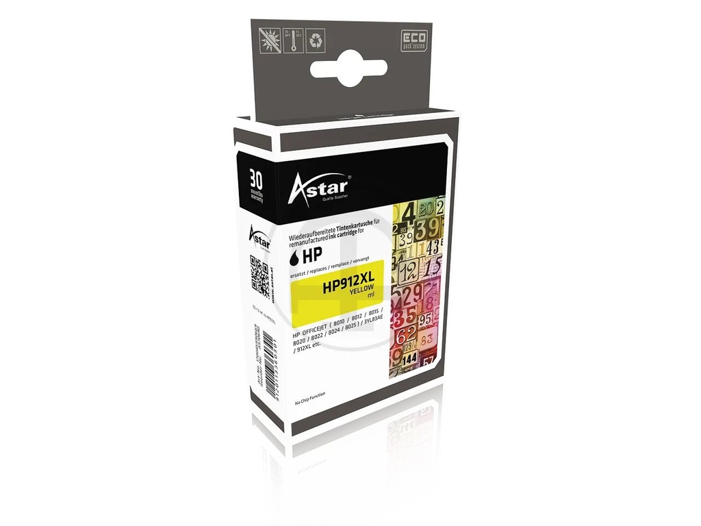 [170085990669] ASTAR AS70690 ASTAR HP 912XL OJ ink yellow HC