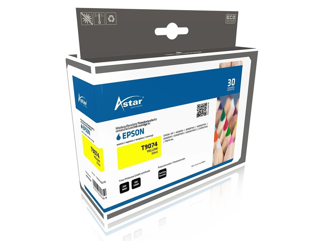 [170085990679] ASTAR AS70698 ASTAR EPSON T9074 WF ink yellow