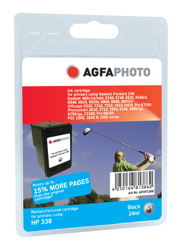 AgfaPhoto APHP338B inktcartridge 1 stuk(s) Zwart