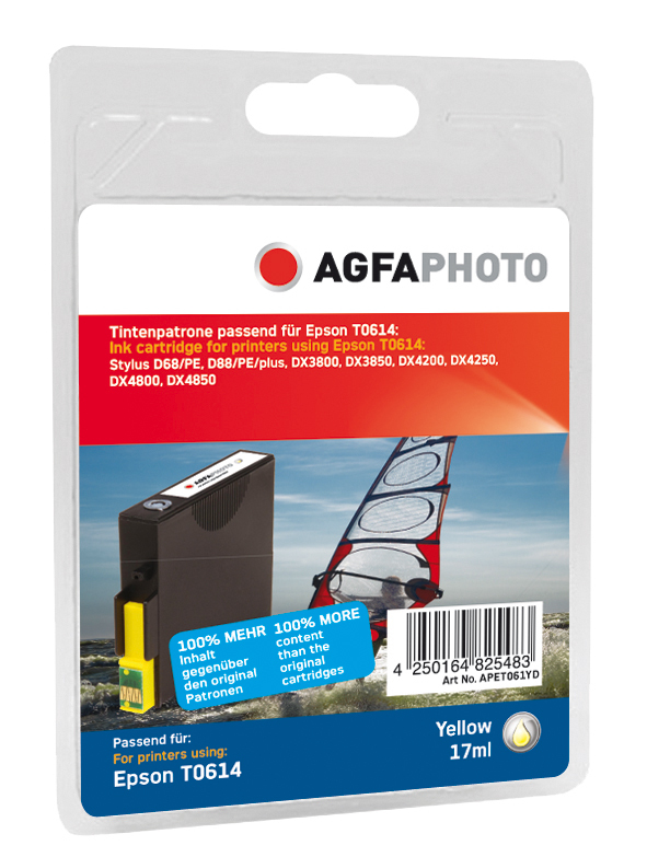 [170570990256] AgfaPhoto APET061YD inktcartridge 1 stuk(s) Geel