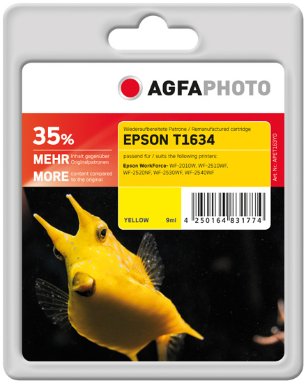 [170570990472] AgfaPhoto APET163YD inktcartridge 1 stuk(s) Geel