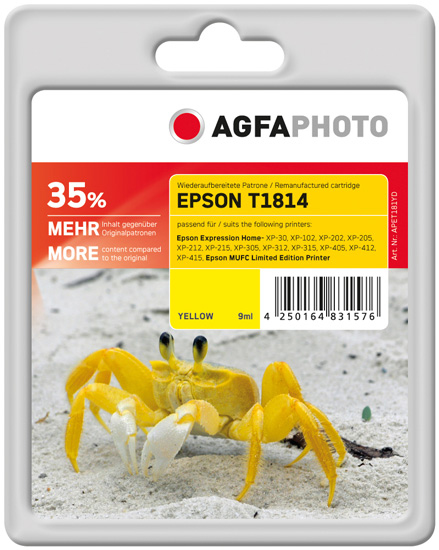 [170570990478] AgfaPhoto APET181SETD inktcartridge 1 stuk(s) Geel