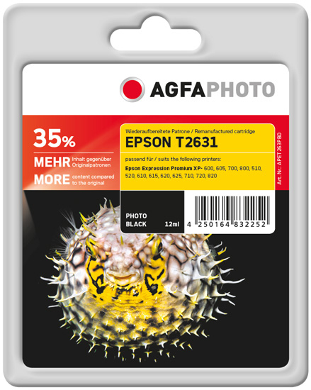 AgfaPhoto APET263PBD inktcartridge 1 stuk(s) Foto zwart