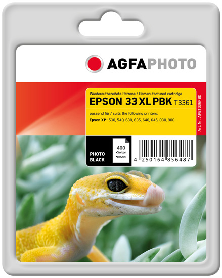 AgfaPhoto APET336PBD inktcartridge 1 stuk(s) Compatibel Foto zwart