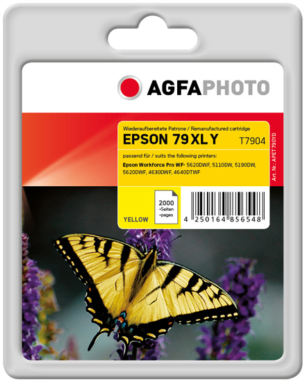 [170570990595] AgfaPhoto APET790YD inktcartridge 1 stuk(s) Compatibel Geel