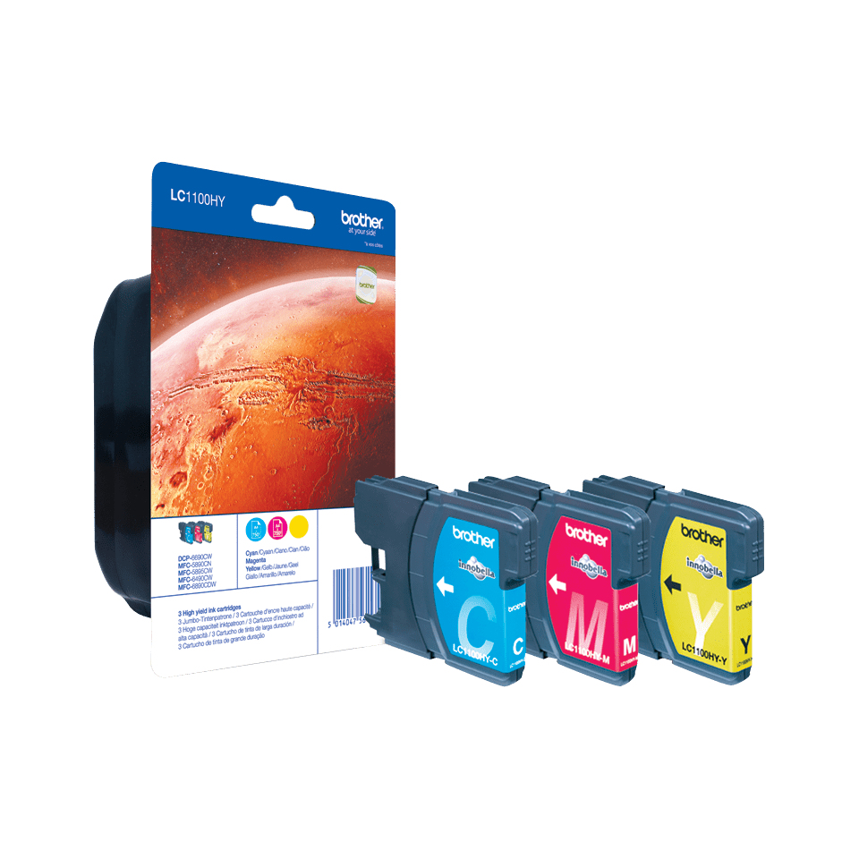 [175005440060] Brother LC1100HYRBWBP inktcartridge 3 stuk(s) Origineel Cyaan, Magenta, Geel