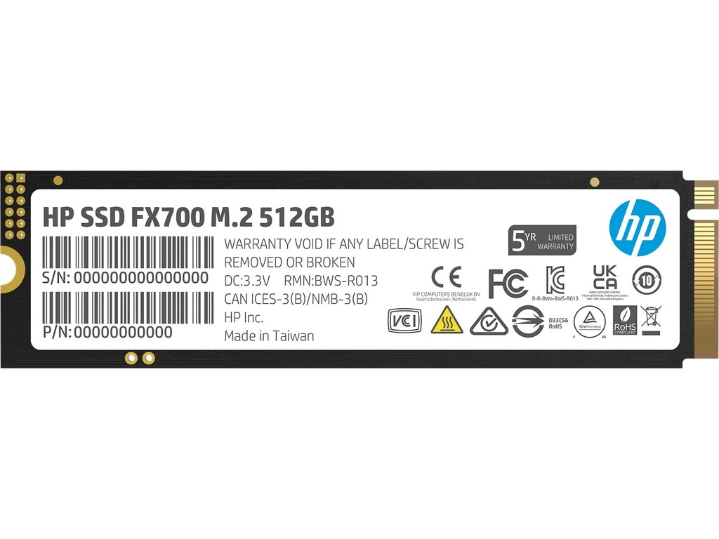 HEWLETT PACKARD HP SSD FX700 512GB M.2 NVME