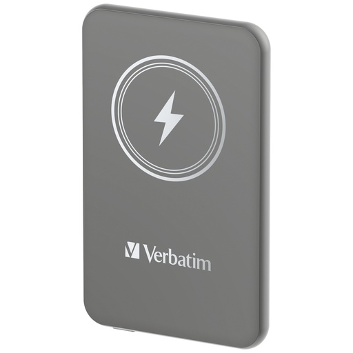 [500076440025] Verbatim Charge 'n' Go Magnetische Draadloze Power Bank 5000mAh Grijs