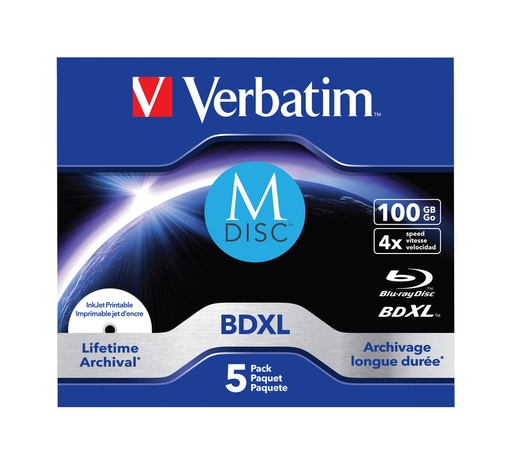 [230076440140] Verbatim 43834 Lees/schrijf blu-ray disc BDXL 100 GB 5 stuk(s)